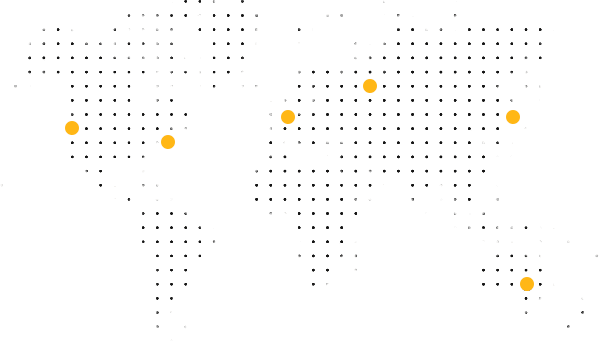 A black background with yellow dots and squares.